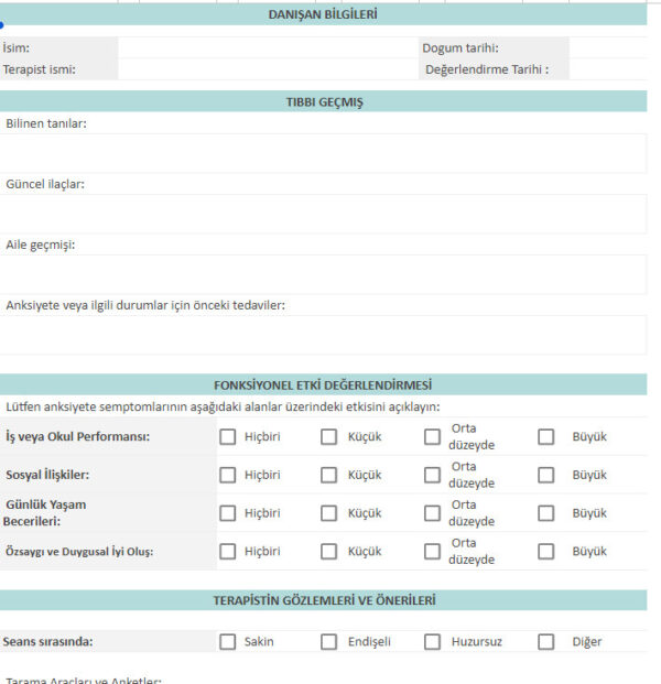 GAD 7 ÖLÇEĞİ EXCEL VERSİYON (DİJİTALDİR)