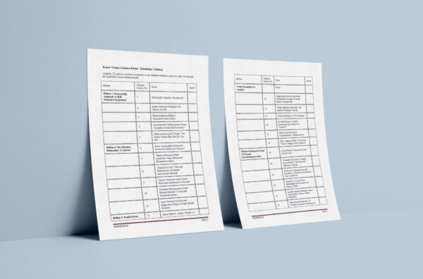 KARARSIZLIK 25 ÇALIŞMA EGZERSİZİ(PDF DİR)